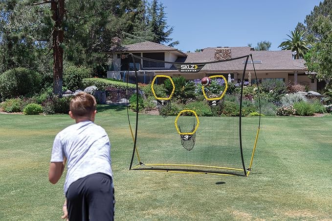 SKLZ Quickster Football Net: Portable, Durable Training Goal for Football Practice – Easy Setup, Stable Design, Ideal for Improving Passing and Kicking Accuracy and Skill Development