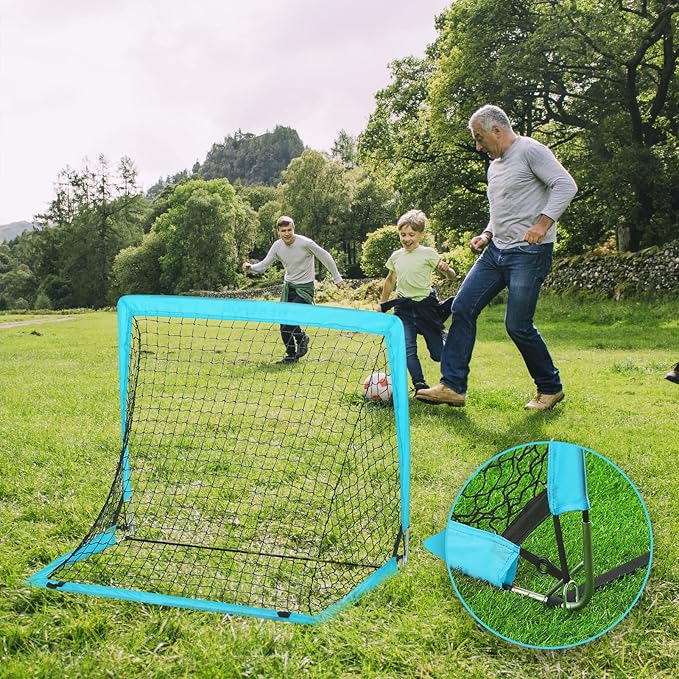 Soccer Goal with Carry Bag, 10/9MM Strengthen Pole, Arched Design, Kids Soccer Goals for Backyard Set 5x 3.1/3.6x2.7/2.9x2.4ft Portable Pop Up Soccer Nets for Toddler, Adults, Youth Games, Play, Gifts