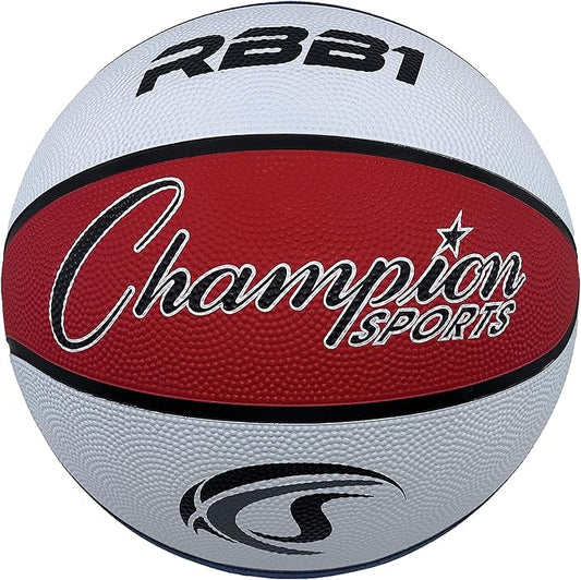 Champion Sports Rubber Basketballs – Heavy Duty Pro-Style, Indoor/Outdoor Use, Premium Basketball Equipment for Physical Education, Various Sizes & Colors (Size 3, 5, 6, 7)