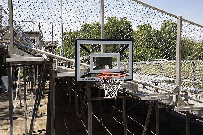 Silverback Junior Youth 33" Basketball Hoop with Lock ‘n Rock Mounting Technology Mounts to Round and Vertical Poles, Black (B8410W)