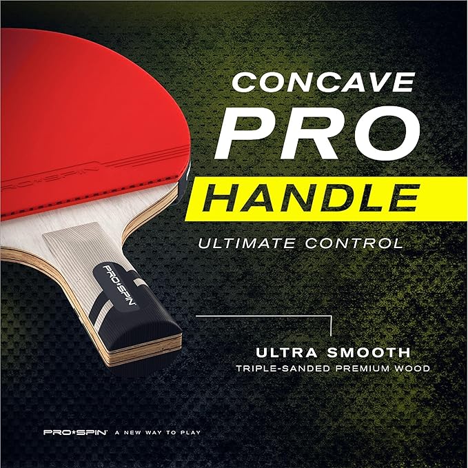 PRO SPIN Carbon Ping Pong Paddles - Penhold Short Grip, Premium Table Tennis Rackets with Carbon Fiber | Professional-Level 7-Ply Blade, Premium Rubber, 2.0mm Sponge | Rubber Protector Case