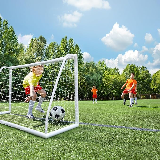 SHANTRA Soccer Goal, 12x6/10x6.5/8x5/6x4FT Soccer Goals for Backyard, Full Size Soccer Nets for Kids & Adults, Portable Soccer Goal with 2 Soccer Nets & 1 Carry Bag, Porterias De Futbol Soccer