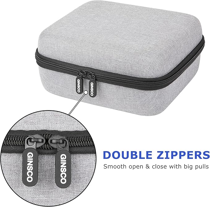 Ginsco Universal Hard Shell Case for Blood Pressure Monitor, Compatible with Omron Platinum/Gold, Portable Carrying Travel Case with Handle, Mesh Pocket for Cuff/Batteries/Charger (Gray, L)