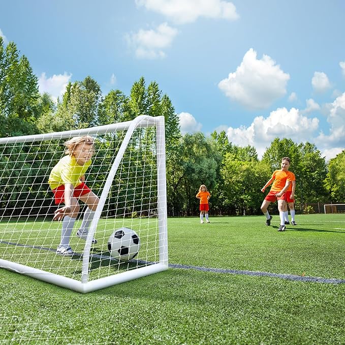 SHANTRA Soccer Goal, 12x6/10x6.5/8x5/6x4FT Soccer Goals for Backyard, Full Size Soccer Nets for Kids & Adults, Portable Soccer Goal with 2 Soccer Nets & 1 Carry Bag, Porterias De Futbol Soccer