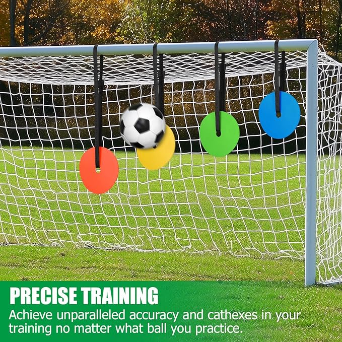 TOBWOLF 4PCS Soccer Goal Target, Soccer Goal Shooting Targets with Adjustable Extra-Long Strips, Targets for Goals Training Enhance Agility Speed for Lacrosse, Hockey, Baseball, Football