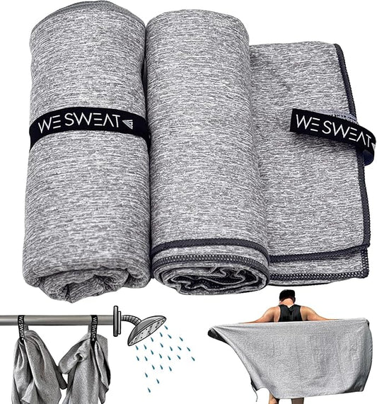 Microfiber Soft and Absorbent Gym Towels, Silver ION Odor-Free Absorbent Fiber, Fast Drying Men & Women Workout Gear for Body Sweat, Working Out, Towels, Sports Exercise Fitness Gear