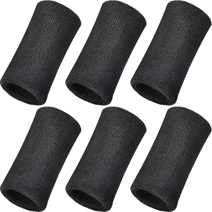 WILLBOND 6 Inch Wrist Sweat Bands for Men Women Tennis Elastic Athletic Long Sweatband Wrist Absorbent for Basketball Tennis Running Outdoor Activity