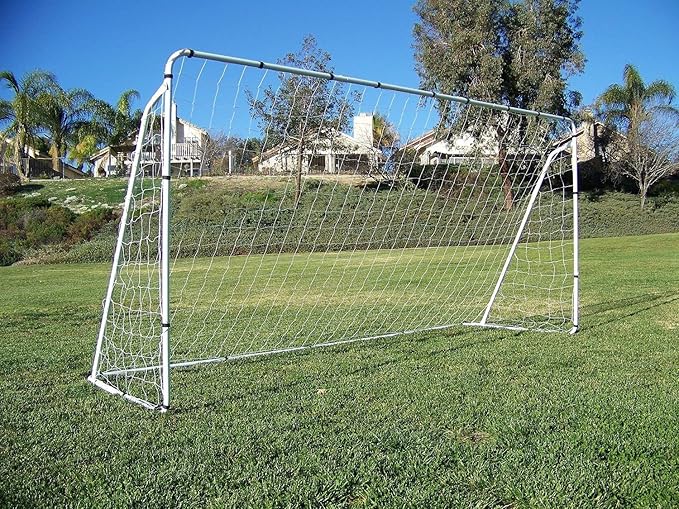 12 x 6 Ft. Powder Coated Galvanized Steel Soccer Goal w/Net. 12x6 Foot AYSO Regulation Size Portable Training Aid. Ultimate Backyard Goal, All Weather, One Year Warranty. New