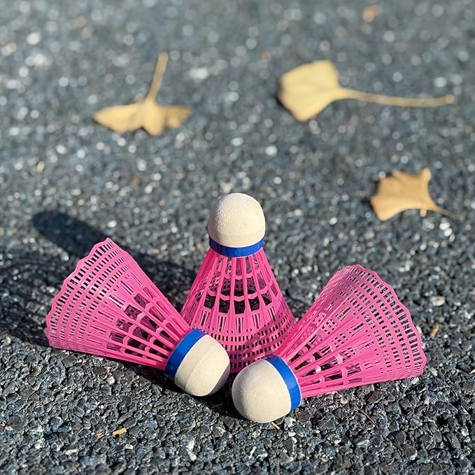 12 Packs Nylon Badminton Shuttlecocks Birdies Nylon Feather Shuttlecocks Badminton Birdies Great Stability & Durability Indoor Outdoor Sports Hight Speed Training