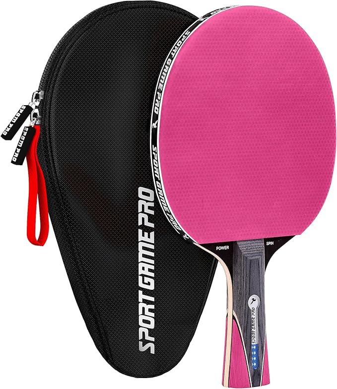 Ping Pong Paddle with Killer Spin + Case for Free - Professional Table Tennis Racket for Beginner and Advanced Players - Improve Your Ping Pong Skills with JT Ping Pong Paddle Set