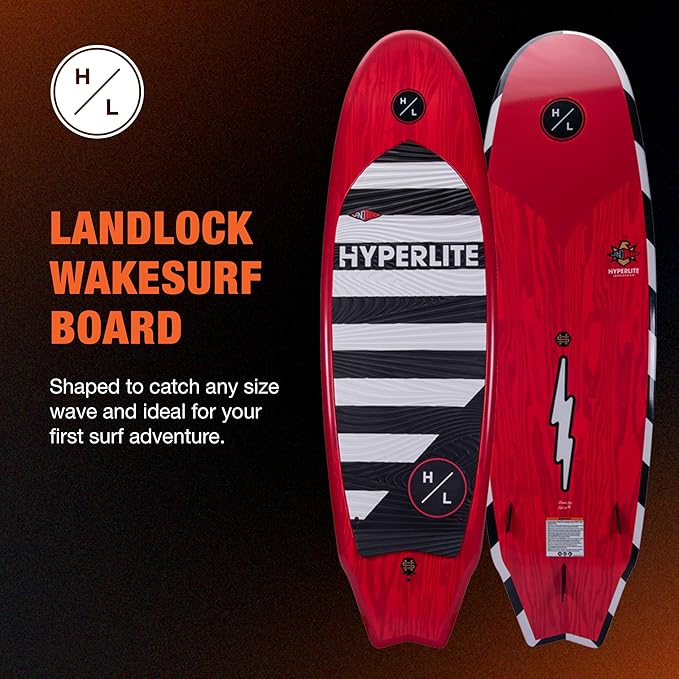 Hyperlite Landlock Wakesurf Board – Forgiving Longboard Style Wakesurf Board - Perfect for Beginners and Intermediate Riders or for Your First Surf Session