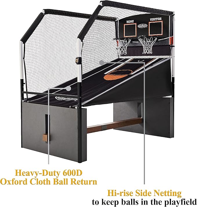 Barrington Urban Arcade Basketball Game Indoor Dual Shot, 6 Balls Included, Pop Off with The Perfect Indoor Electronic Basketball Game