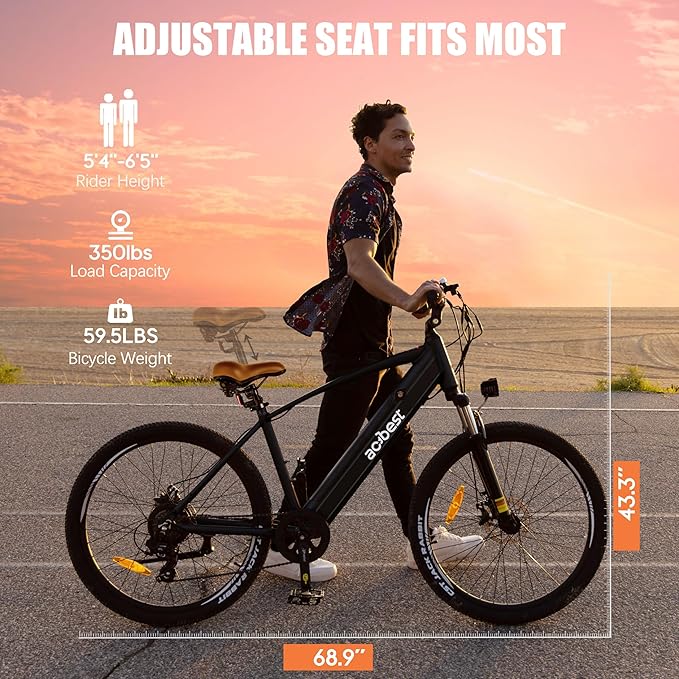 Core Electric Bike for Adults - Peak 1000W/1200W Brushless Motor Ebike, 468&500Wh Removable Built in Battery 26&27.5X2.1 Tire Step Over Bicycle with 7 Speed, Commute E Bikes