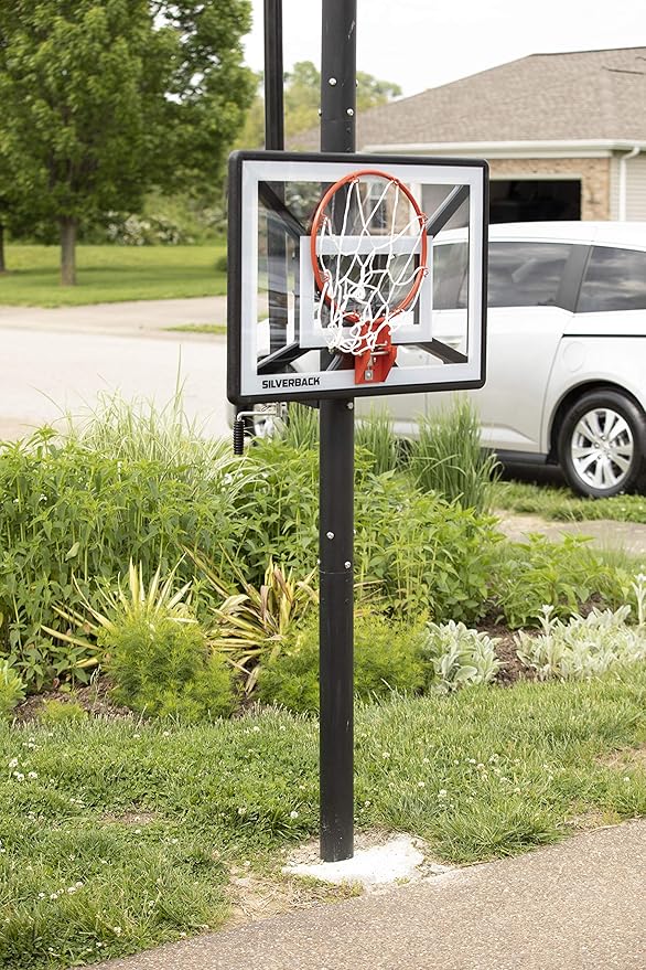 Silverback Junior Youth 33" Basketball Hoop with Lock ‘n Rock Mounting Technology Mounts to Round and Vertical Poles, Black (B8410W)