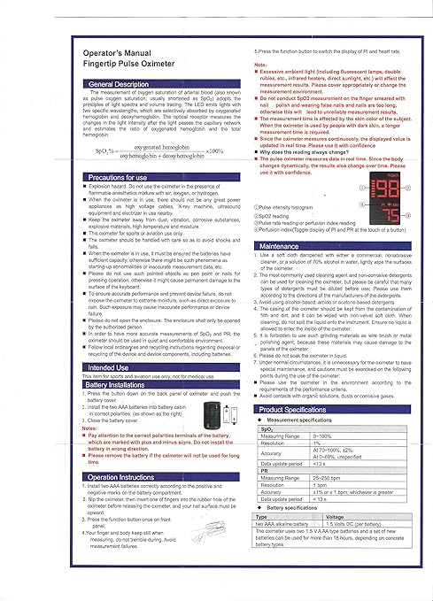 Pulse Oximeter Fingertip - HOLFENRY Oxygen Monitor Fingertip Mini SpO2 Pulse Oximeter Oxygen Saturation Monitor for SpO2/Heart Rate/PI Pulse Ox