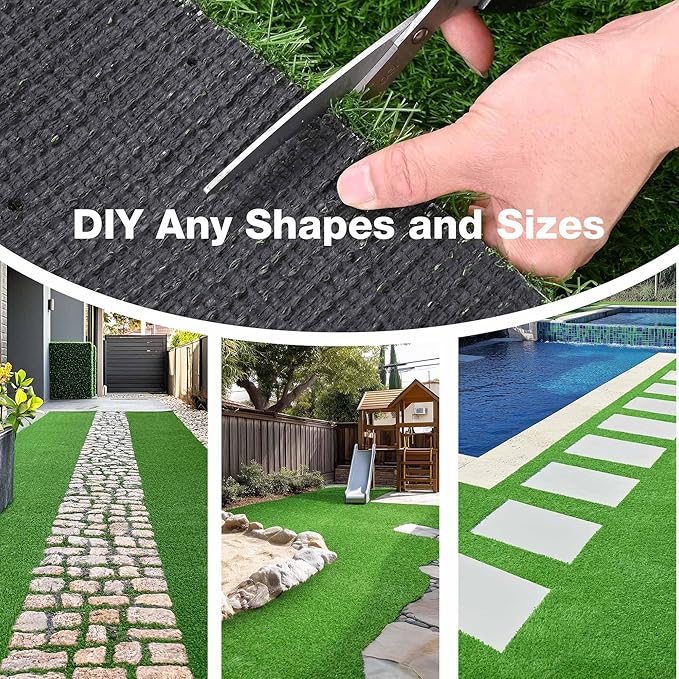 Yescom Sports Sled Strips Turf Gym Turf Flooring for Weight Sled Push Gym Equipment Outdoor Indoor Use 50'x3'x4PCS(600 Sq.Ft) 1.38" H