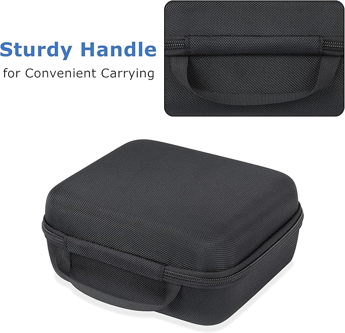 Ginsco Universal Hard Shell Case for Blood Pressure Monitor, Compatible with Omron Platinum/Gold, Portable Carrying Travel Case with Handle, Mesh Pocket for Cuff/Batteries/Charger (Black, L)