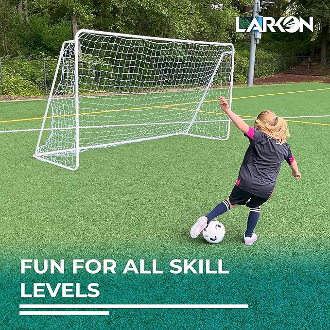 12x6 Ft Kids Soccer Goal for Backyard - Tournament-Style Soccer Net with Galvanized & Rust Free Steel Frame, 36 Straps, Stakes & Carry Bag – All-Weather Portable Goal for Kids for Training