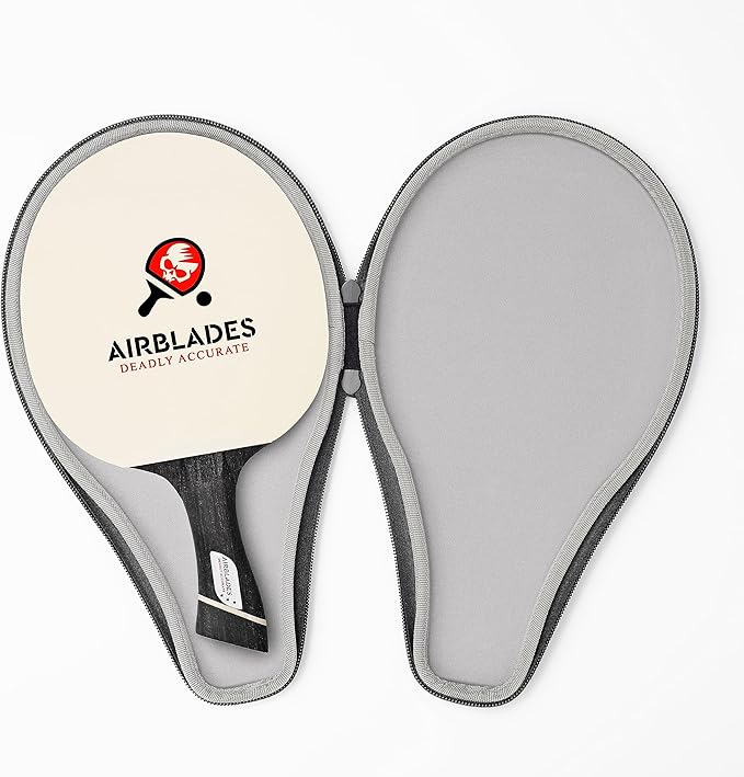 Professional Ping Pong Paddle with Hard Carry Case | Pro Table Tennis Racket | Table Tennis Paddle with Ergonomic Handle | 5 Blades of Wood with Premium Rubber and Sponge by AirBlades