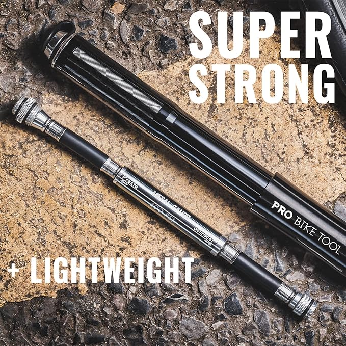 Pro Bike Tool Mini Bike Pump - Compact and Portable Bicycle Tire Pump for Fast Inflation - Compatible with Presta and Schrader Valves - Lightweight and Durable Design - Essential Bicycle Accessories