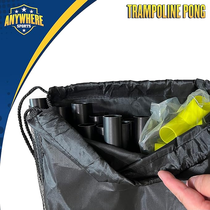 Nature Bound Anywhere Sports - Portable Trampoline Ping Pong Table Tennis Game for Indoor or Outdoor Use, Includes Two Paddles, Six Balls, Storage Bag, and Compact Size for Kids