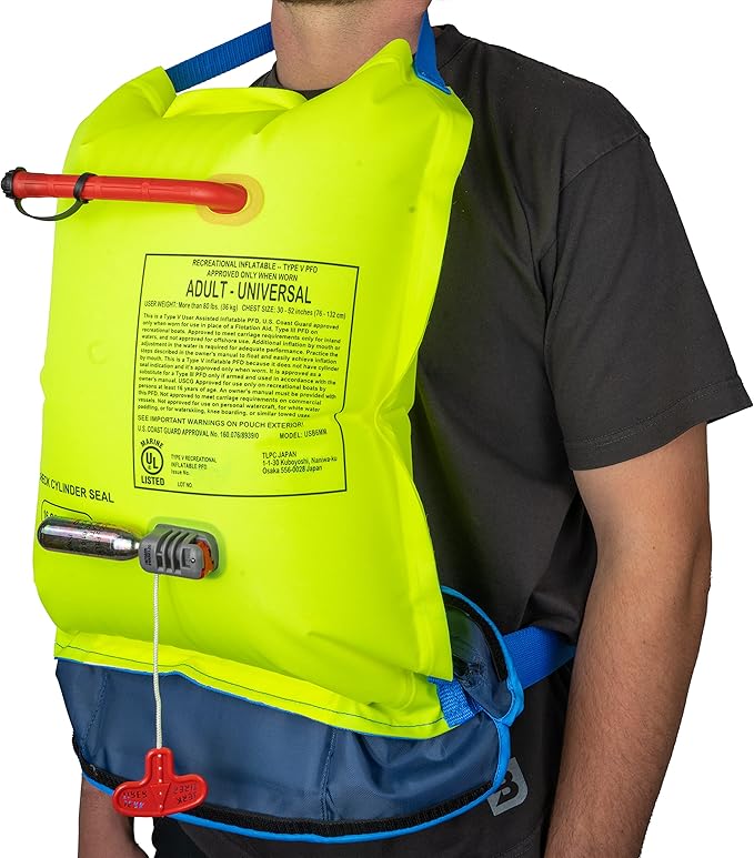 BLUESTORM Cirro 16 Manual Inflatable Belt Pack for Adults | US Coast Guard (USCG) Approved Life Jacket Waist Belt PFD for SUP Paddleboarding, Fishing & Kayaking