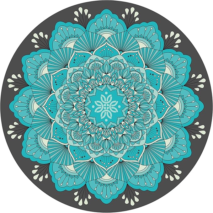 Pilates Mat Round Oversize Yoga Mat Suede Rubber Non-Slip Dia 140cm Exercise Mat Meditation Mat Workout Mat for Home Outdoor