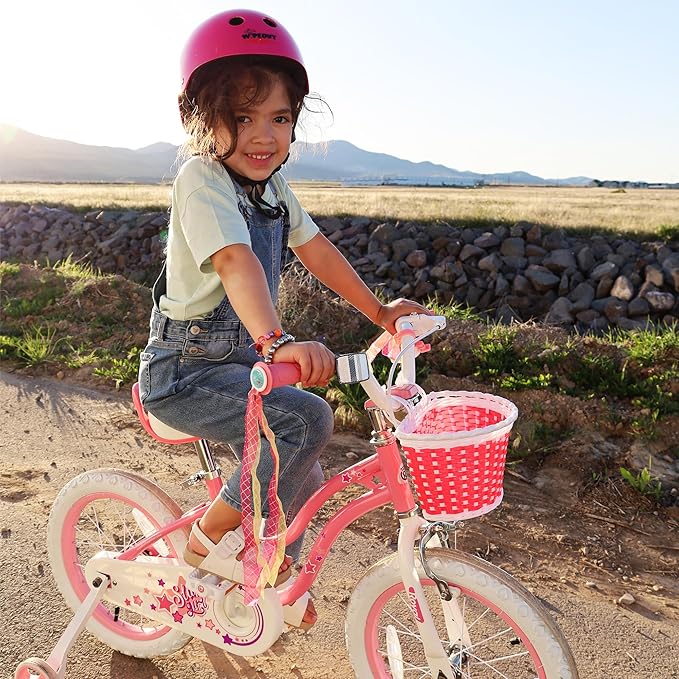 RoyalBaby Girls Bike EZ Bike Stargirl Training Free Balance to Pedal Easy Learning Bicycle, 12-20 Inch for Toddlers & Big Kids.