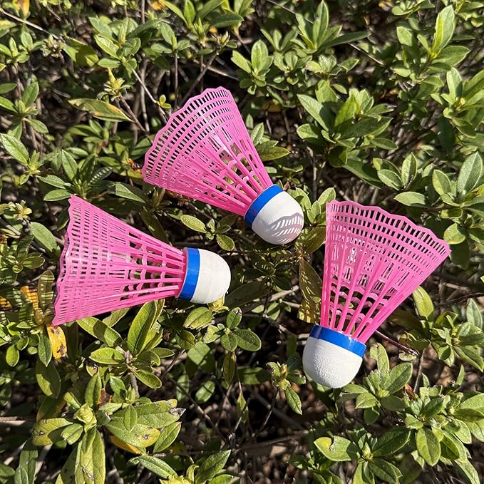 12 Packs Nylon Badminton Shuttlecocks Birdies Nylon Feather Shuttlecocks Badminton Birdies Great Stability & Durability Indoor Outdoor Sports Hight Speed Training