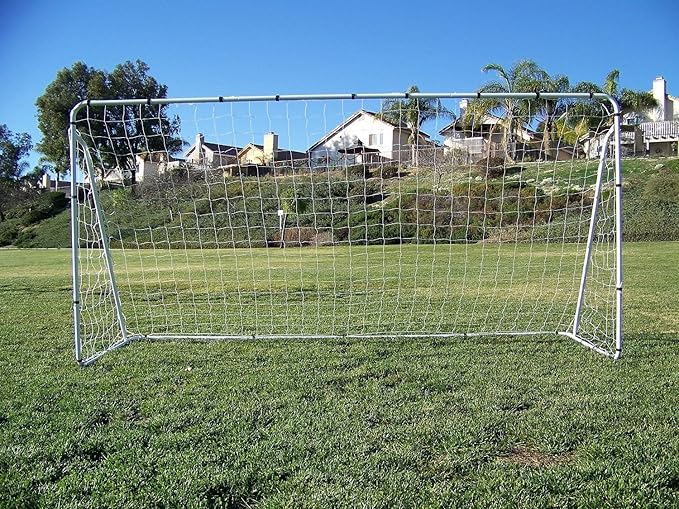12 x 6 Ft. Powder Coated Galvanized Steel Soccer Goal w/Net. 12x6 Foot AYSO Regulation Size Portable Training Aid. Ultimate Backyard Goal, All Weather, One Year Warranty. New
