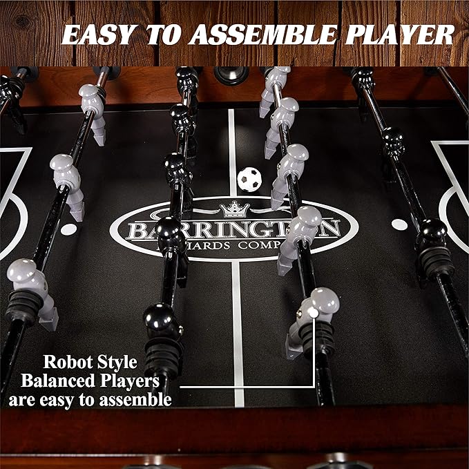 Barrington Foosball Multiple Styles Soccer Foosball Tables, Durable & Stylish Designs with Tabletop Sports Soccer Balls, Perfect for Family Game Rooms