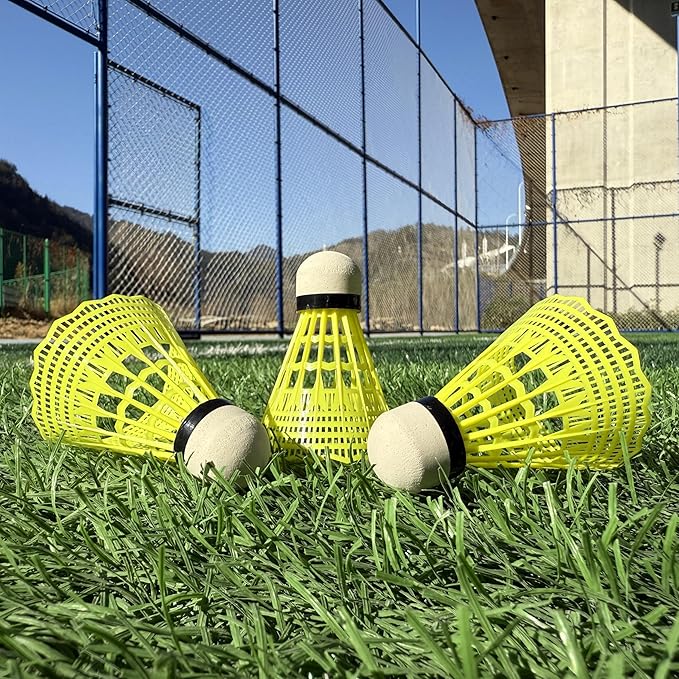 12 Packs Nylon Badminton Shuttlecocks Birdies Nylon Feather Shuttlecocks Badminton Birdies Great Stability & Durability Indoor Outdoor Sports Hight Speed Training