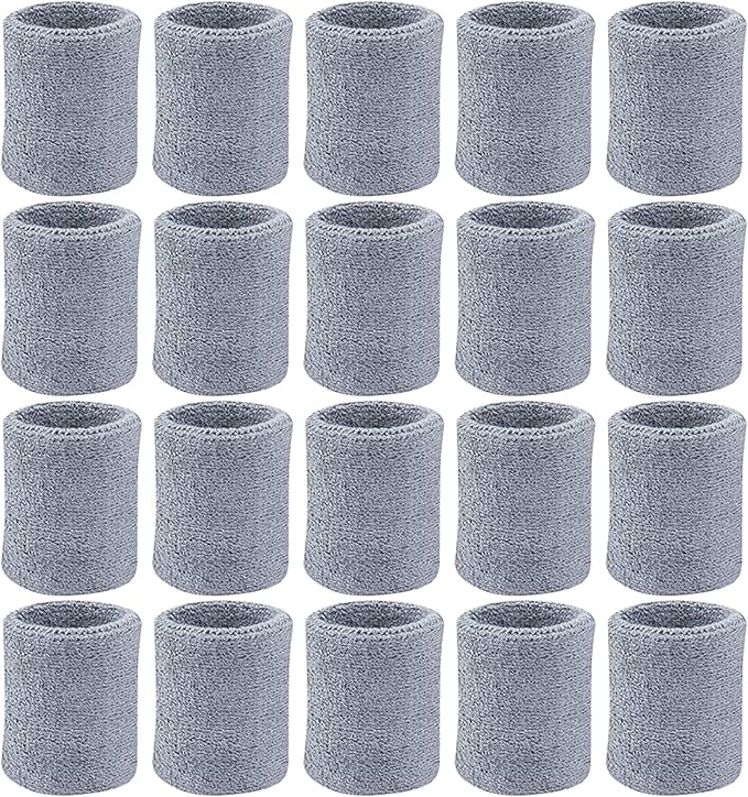 10 Pairs Sports Wristbands, Wrist Sweatbands for Men & Women, Stretchy & Sweat Absorbing Cotton Terry,Perfect for Basketball, Football, Tennis, Soccer, Running & Working Out