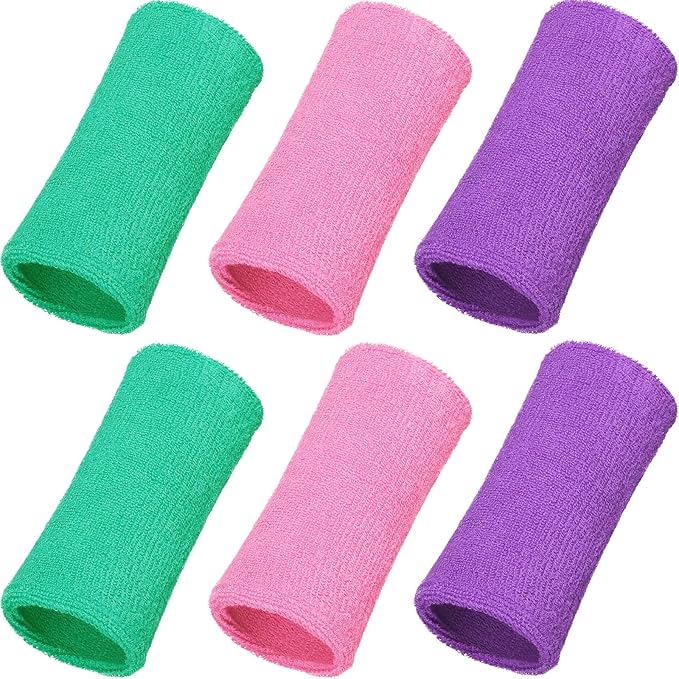 WILLBOND 6 Inch Wrist Sweat Bands for Men Women Tennis Elastic Athletic Long Sweatband Wrist Absorbent for Basketball Tennis Running Outdoor Activity
