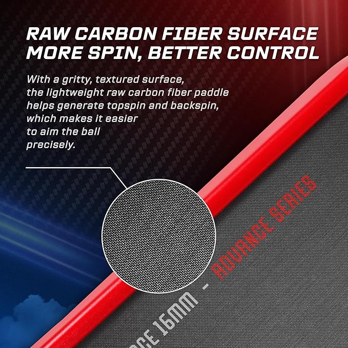 Raw Carbon Pickleball Paddles Set of 2/4, T700 Carbon Fiber Rackets with 16MM Honeycomb Polymer Core, 4 Balls and 1 Portable Carry Bag, USAPA Approved Pickleball Set for Men, Women