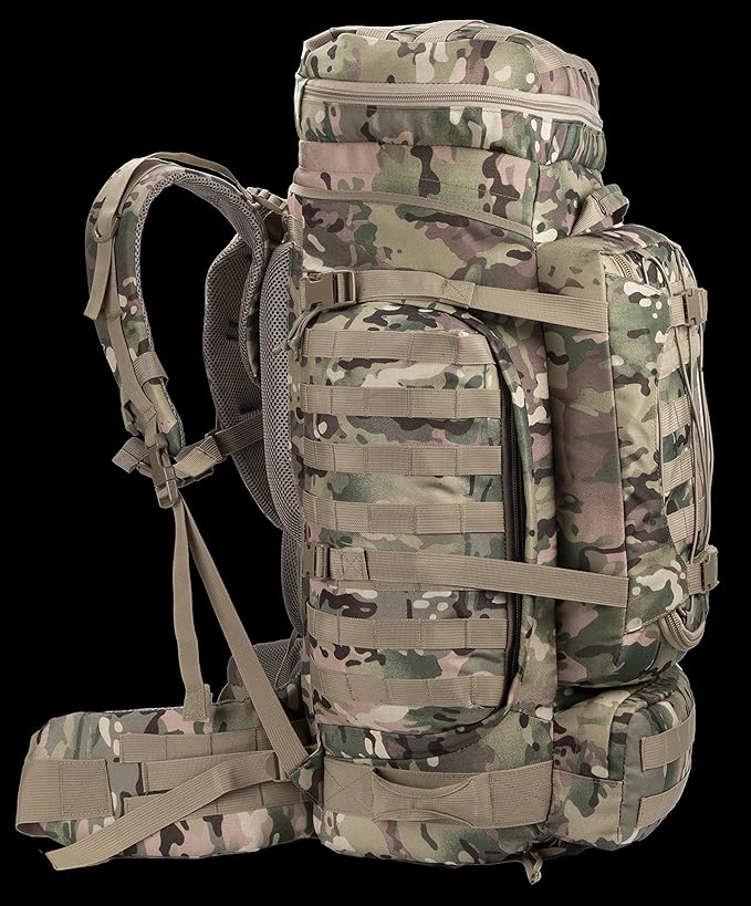 Large Military Backpack Army Rucksack Tactical MOLLE Pack for Camping Backpacking Hunting Bushcraft Adventure 70L…