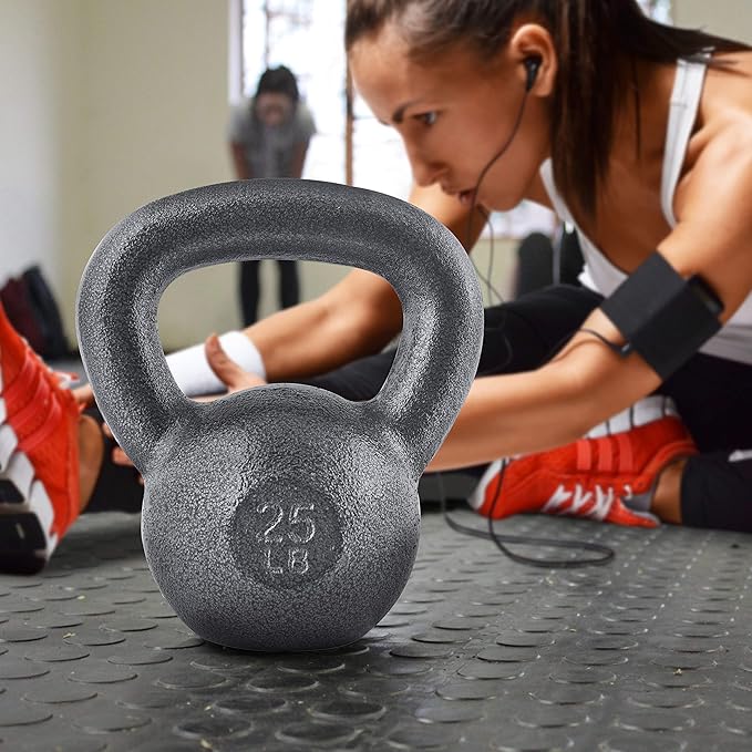 WF Athletic Supply Hammerstone Painted Cast Iron Kettlebells, Home & Gym Equipment, Great for Strength Training, Full Body Workout & Crossfit Training, Color & Size Options Available in 10-80 Pounds
