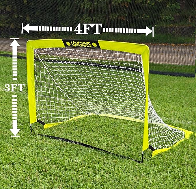 Soccer Goal – Foldable Frame Net for Kids + Youth – Indoor + Outdoor Soccer Goal with Carry Bag – Easy Setup – Multiple Sizes for Practice & Games