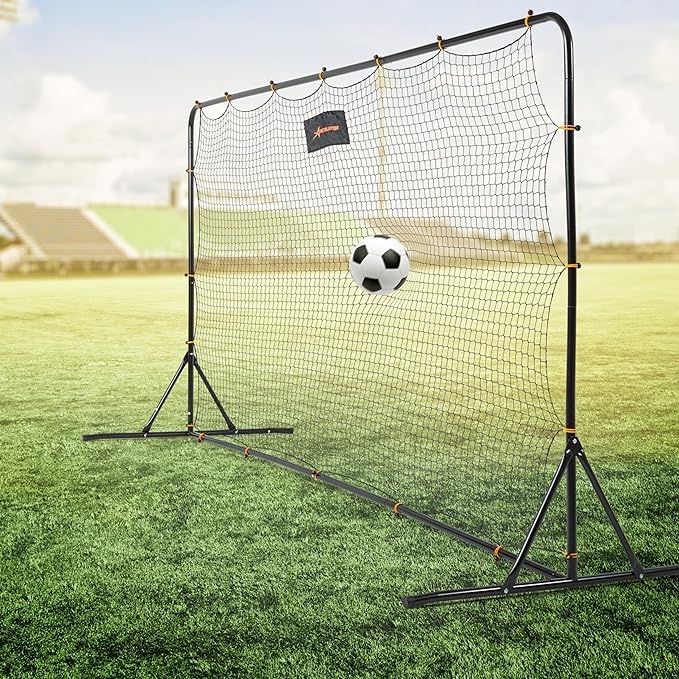 Soccer Rebounder Net 6x12 Feet Practice Soccer Training Equipment | Portable, Easy Assembly, Steel Frame | Perfect for Practicing Backyard Volley, Solo Training,Kickback, Passing, Pitchback