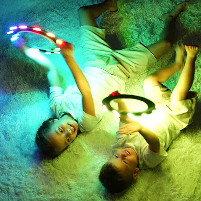 TOSY Flying Ring - 12 LEDs, Super Bright, Lost Mode, Auto Light Up, Camping Essentials for Kids/Teens/Boy/Girl, Safe & Soft, Waterproof, Pool/Beach Games, Lightweight Toy (Green)