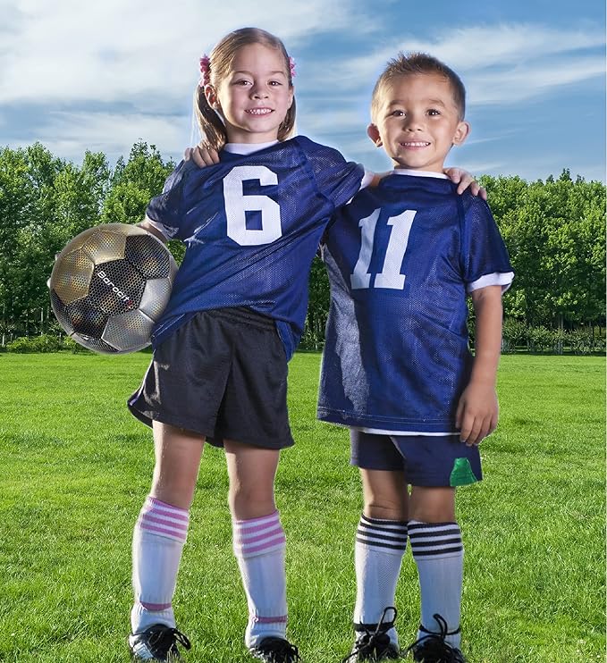 Soccer Ball - Premium Boy and Girl Official Match Ball with Cool Reflective Iridescent Rainbow Hex Pattern, Durable, Indoor, Outdoor, Training, Practice, Playtime and Games