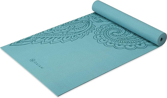 Gaiam Yoga Mat - Premium 5mm Print Thick Non Slip Exercise & Fitness Mat for All Types of Yoga, Pilates & Floor Workouts (68" x 24" x 5mm)