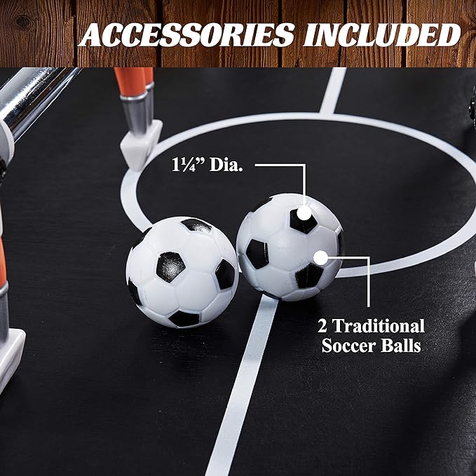 Barrington Foosball Multiple Styles Soccer Foosball Tables, Durable & Stylish Designs with Tabletop Sports Soccer Balls, Perfect for Family Game Rooms
