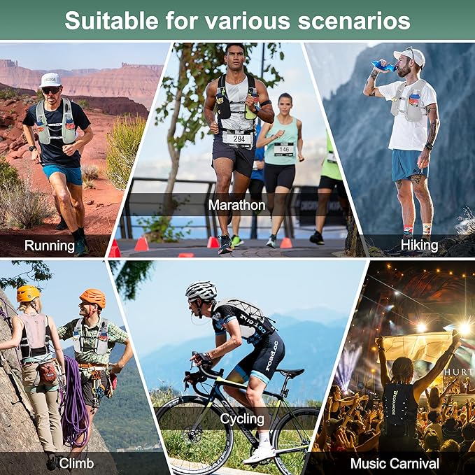 Running Vest Hydration Backpack for Men Women, 5L Lightweight Running Backpack Hydration Pack for Marathon, Trail, Cycling, Hiking, Jogging