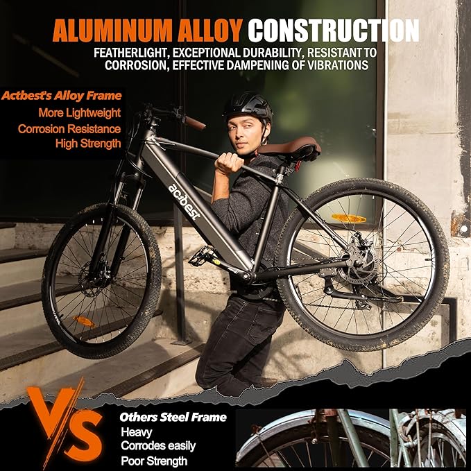 Core Electric Bike for Adults - Peak 1000W/1200W Brushless Motor Ebike, 468&500Wh Removable Built in Battery 26&27.5X2.1 Tire Step Over Bicycle with 7 Speed, Commute E Bikes