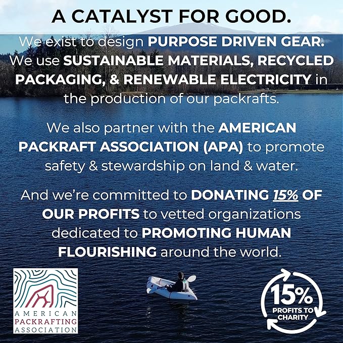 Ultra-Lightweight Inflatable Kayak for Adults & Kids - 1 Person Packraft, Durable TPU, Compact, Rapid Inflate, Ideal for Fishing & Adventure