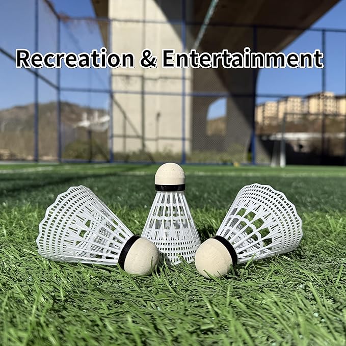 12 Packs Nylon Badminton Shuttlecocks Birdies Nylon Feather Shuttlecocks Badminton Birdies Great Stability & Durability Indoor Outdoor Sports Hight Speed Training