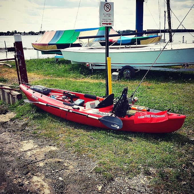 Universal Deluxe Kayak Seat Cushion with Storage Bag for Kayak,Padded Boat,SUP,Canoe,Fishing Boat,Seats with 4 Adjustable Straps