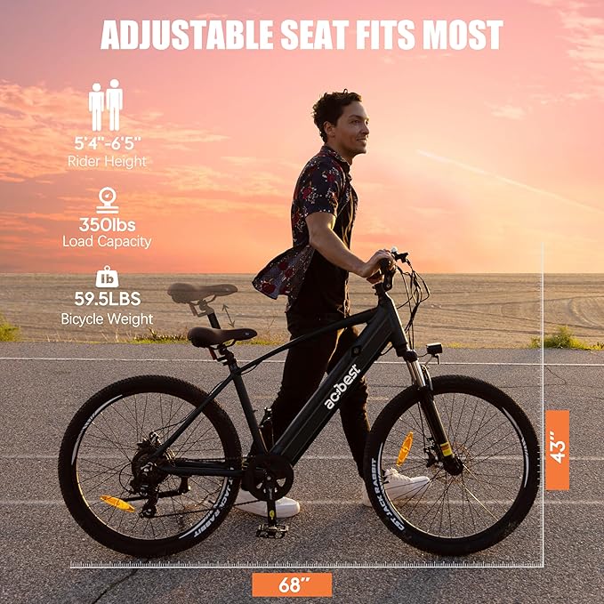 Core Electric Bike for Adults - Peak 1000W/1200W Brushless Motor Ebike, 468&500Wh Removable Built in Battery 26&27.5X2.1 Tire Step Over Bicycle with 7 Speed, Commute E Bikes