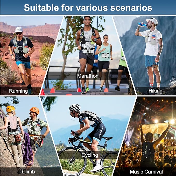 Running Vest Hydration Backpack for Men Women, 5L Lightweight Running Backpack Hydration Pack for Marathon, Trail, Cycling, Hiking, Jogging